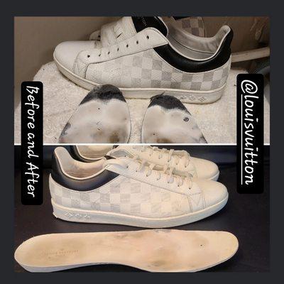 Before and After - Louis Vuitton sneakers.