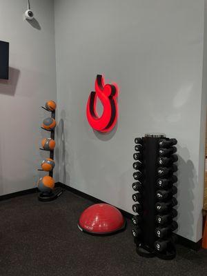 Variety of weights and equipment