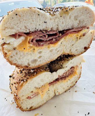 Taylor Ham, Egg, Cheese on an Everything Bagel