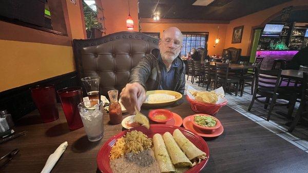 California burrito and enchiladas verde