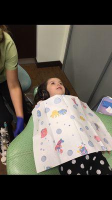 She loves the dentist.