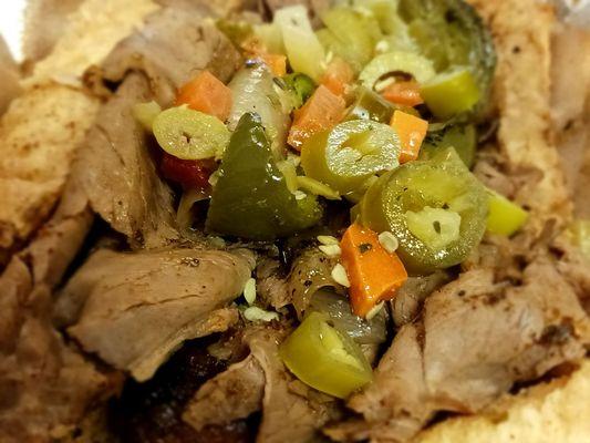 Italian beef combo up close