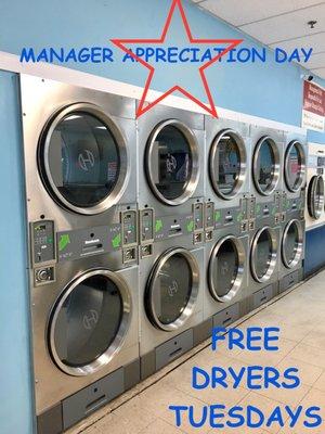 Free Dryers on Tuesday!!