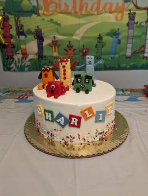 Number Blocks theme cake.