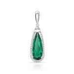 14k White Gold Green Tourmaline Pendant