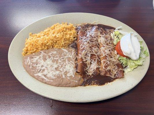 Two Cheese Enchiladas dinner plate