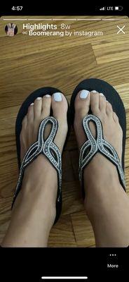 Pedicure- white nail polish