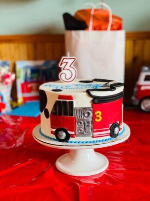 Fire truck cake