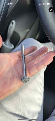 Bolt for battery under car