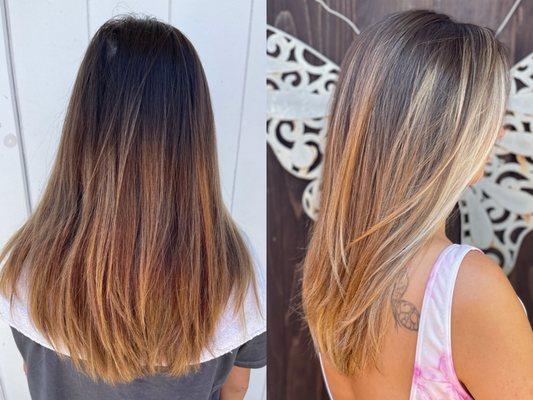 Balayage and babylights. Before and *after only* by Camille @GorgeousByCamille