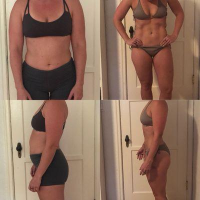 Before/after 8 week strength training