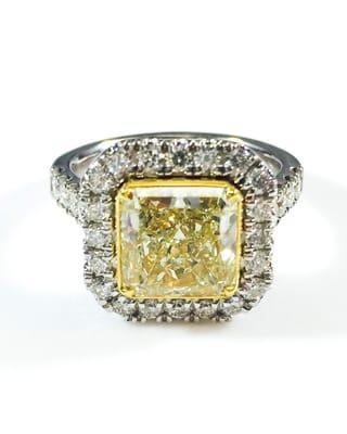 This is a 3.07 carat fancy intense yellow radiant cut that I recently appraised, stunning!