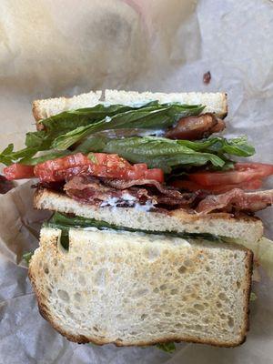 Blt. Salty tasty. Cuts mouth. A little steep $16 for what you get.