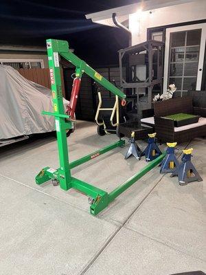 Engine hoist and floor jacks!