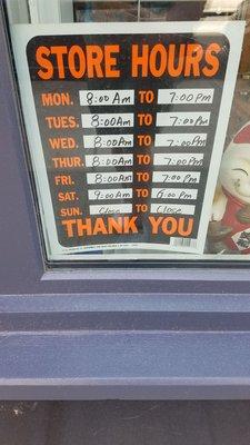 Store Hours