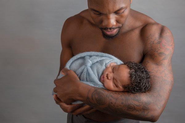 Father and son captured in studio