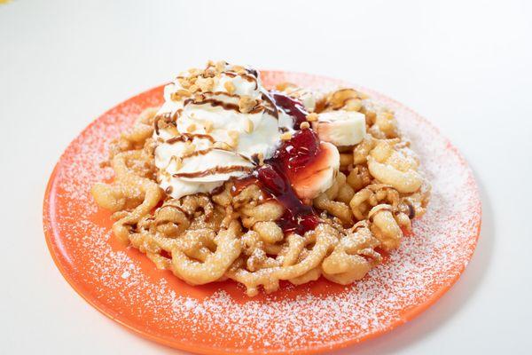 Banana Split Funnel Cake