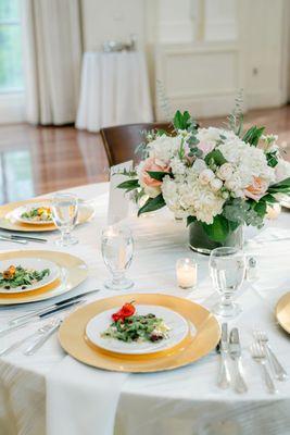 Our wedding reception dinner was catered by Affairs to Remember. Thank you, Saffold Barksdale! Photo by Leigh Wolfe Photography.