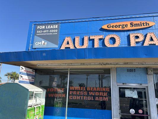 For Lease sign, and the building is empty.