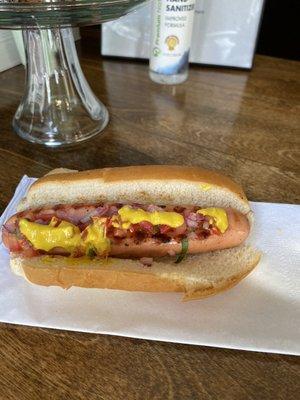 Hot Dogs with Pico De Gallo and Mustard