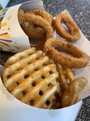 Crisscut Fries and Onion Rings