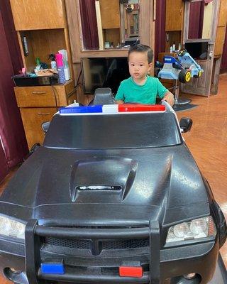 it's genius to have TVs in front of toy cars. There's even an arcade in the back!