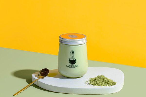 Matcha coconut pudding