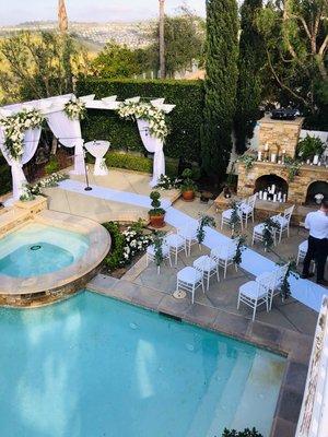 Intimate backyard wedding ceremony