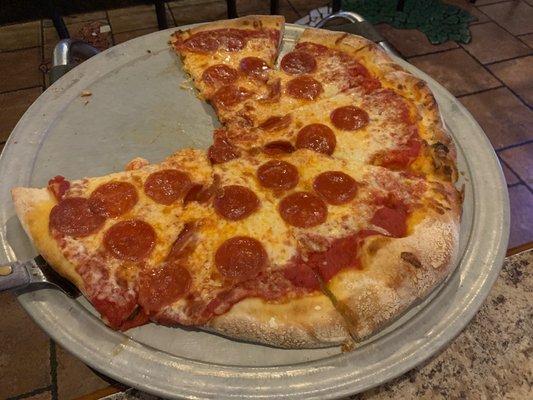 Cheese and pepperoni pizza