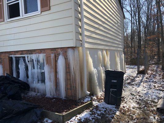 Yes . This was water coming out of a house that froze .