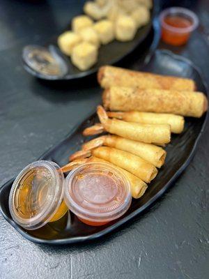 Frizzle Starter - comes with rocket shrimp and egg rolls - SO GOOD! Their egg rolls are the best!