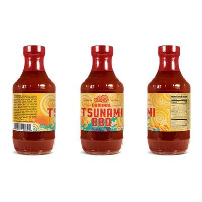 Tsunami Barbecue Packaging Label Design