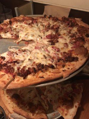 Meat delight pizza