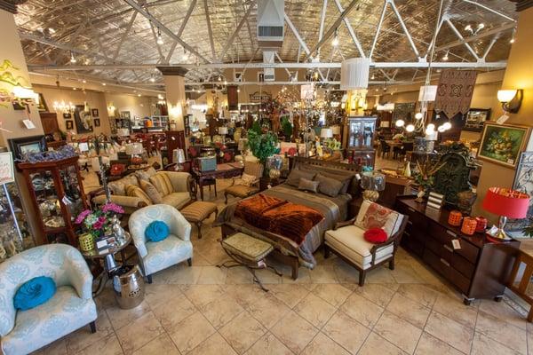 View of the huge showroom from the front of store.