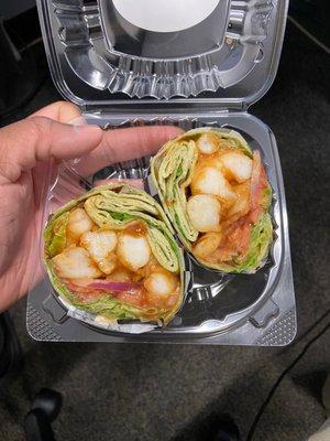 Jerk painted shrimp wrap