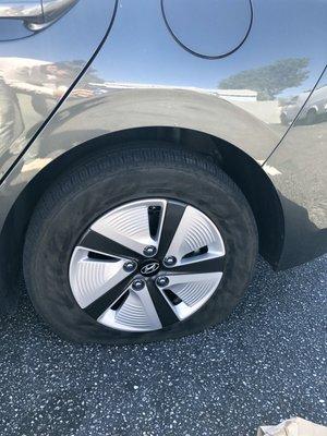 Than a Flat tire that is not fixable and needs to be replaced and I'm held liable .