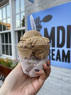 Double Scoop - Vietnamese Coffee Ice Cream & Blueberry Sour Cream Crumble Ice Cream