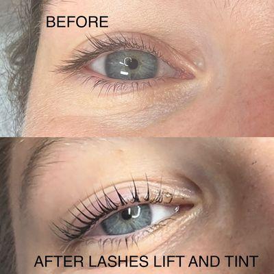 Lashes lift and tint