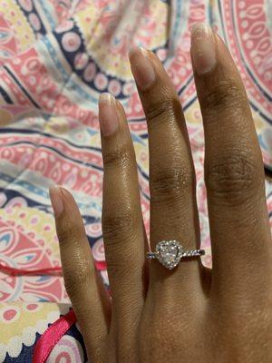 Elevated heart ring in silver