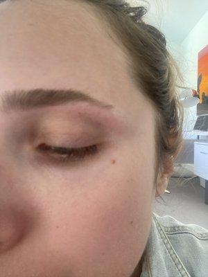 This is the eyebrow that was butchered.