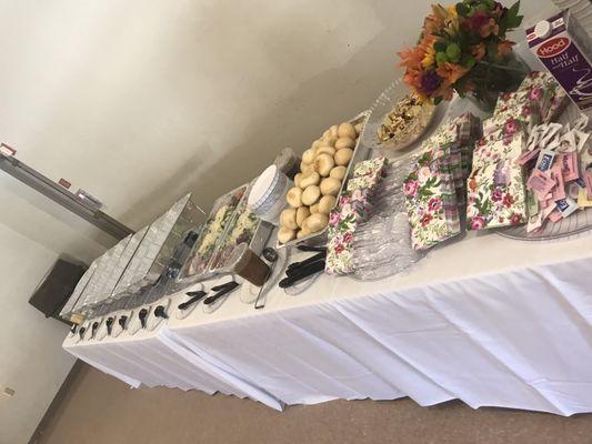 We cater funerals, baby and bridal showers, weddings and more