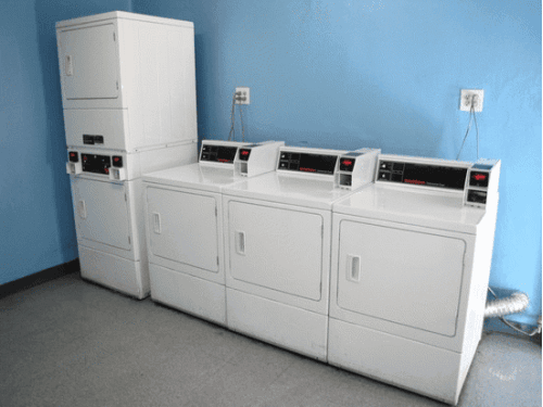 They have 2 on site laundry facilities...it's very convenient for people that would like to avoid the packed laundromats.