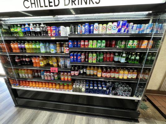 Drink selection by the exit.