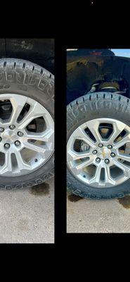 Right one is silver and left one is original rim