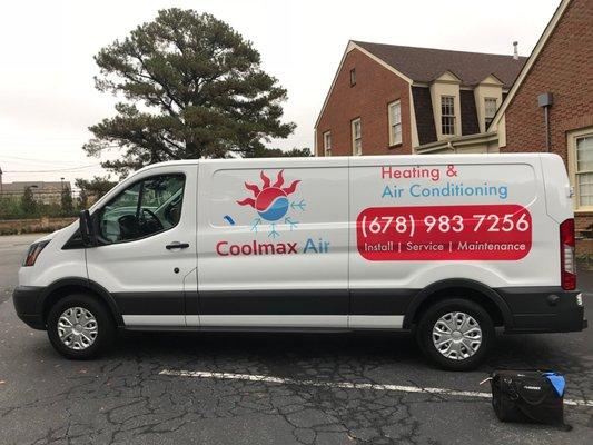 Coolmax Heating and Air Vehicle Graphics for the locally owned business