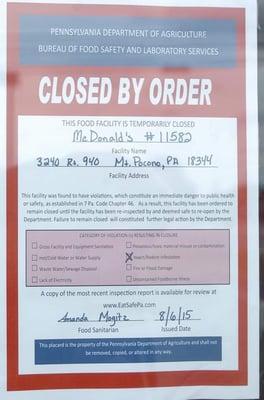 Closed order sign