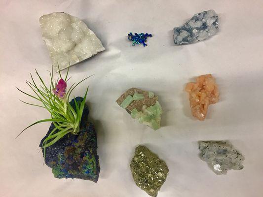 Various crystals