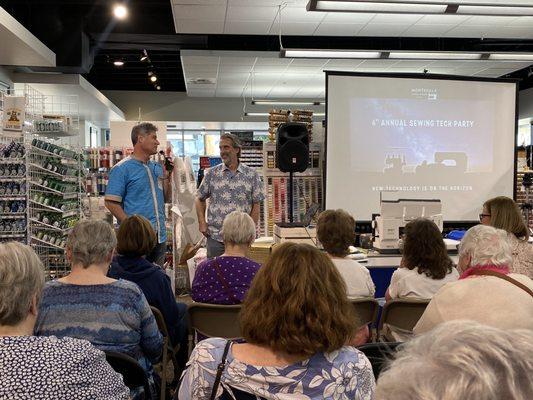 Sewing demonstration at Montavilla Sewing Center Technology Showcase