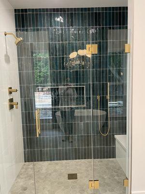 bathroom glass shower door