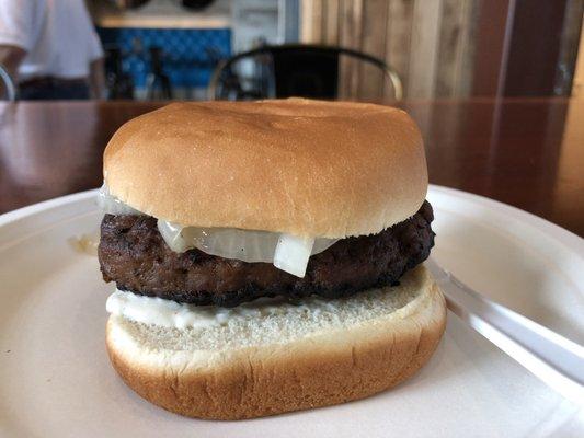 Athenian Grill feature: The Spartan Burger- if you've never tried ground lamb, now is the time!